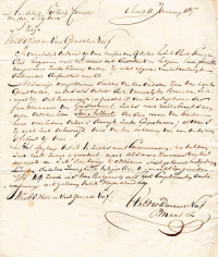 Brief van Pieter Maas Czn aan Volkerd vd Slijden over adopteren naam Geesteranus (1817-01-11)